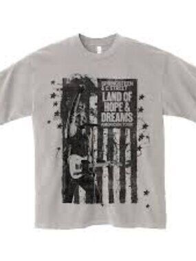NWOT Bruce Springsteen Land Of Hope And Dreams American Tour 2026 grey tee